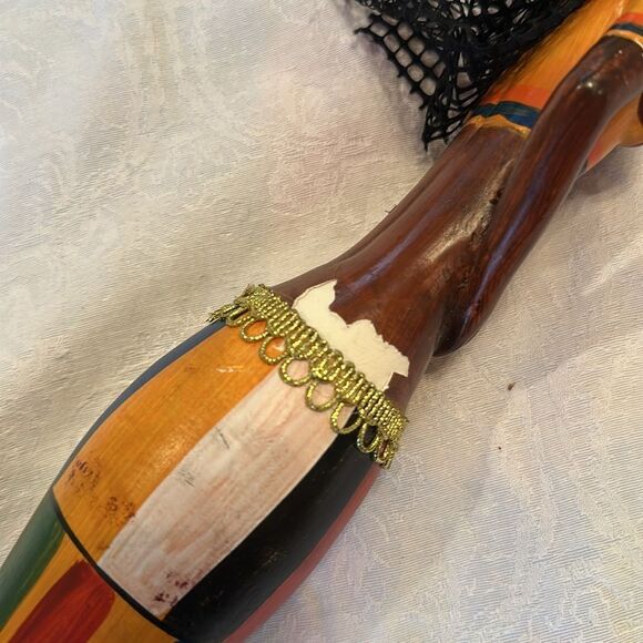 Handcrafted Colorful Wooden African Figurine - Picture 10 of 10